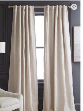 Quince Heavyweight European Linen Curtain 48" x 96" One Panel NWOT